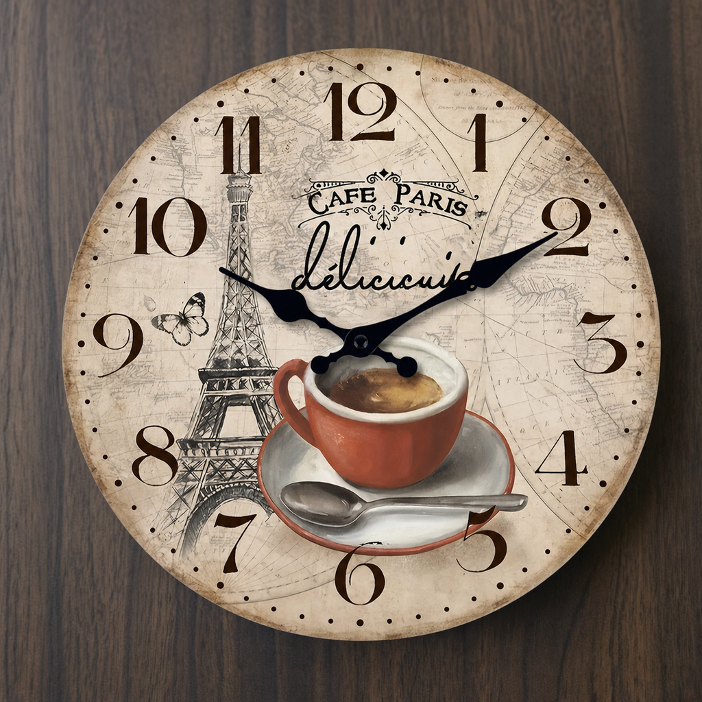 Paris Eiffel Tower Wall Clock Silent
