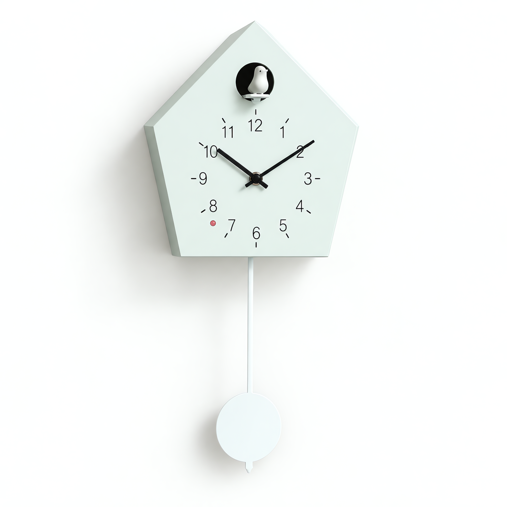 Living Room Wall Clocks Blue Wooden