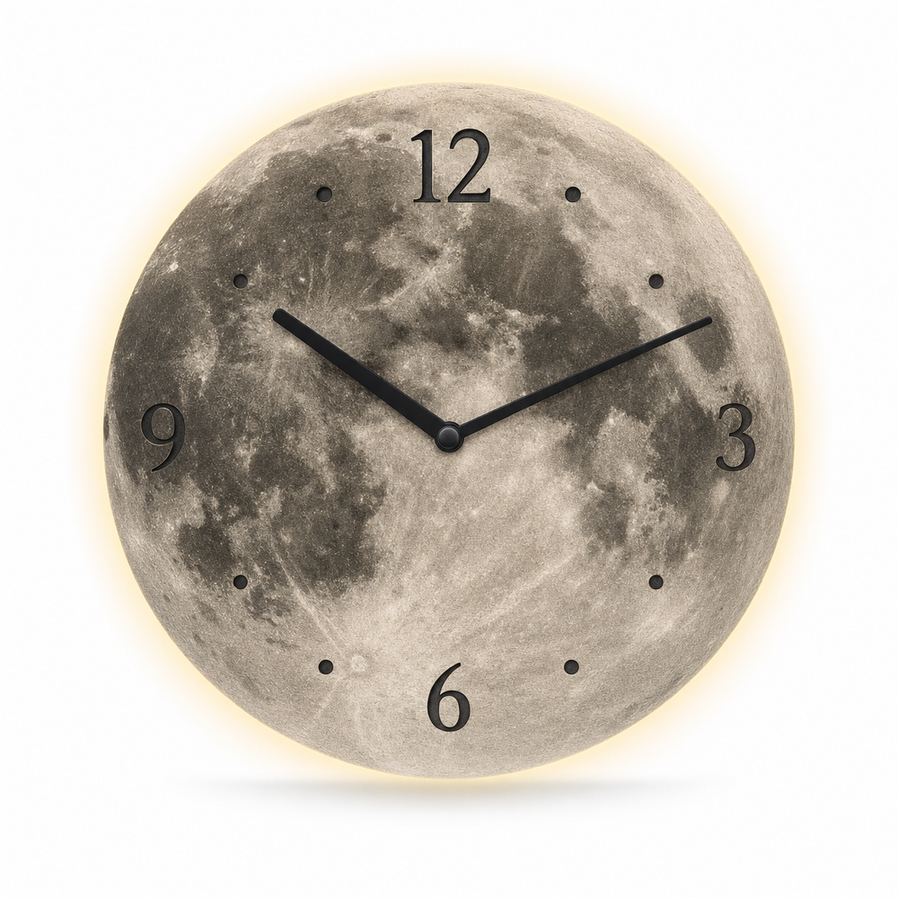 Modern Lunar LED Wall Clock