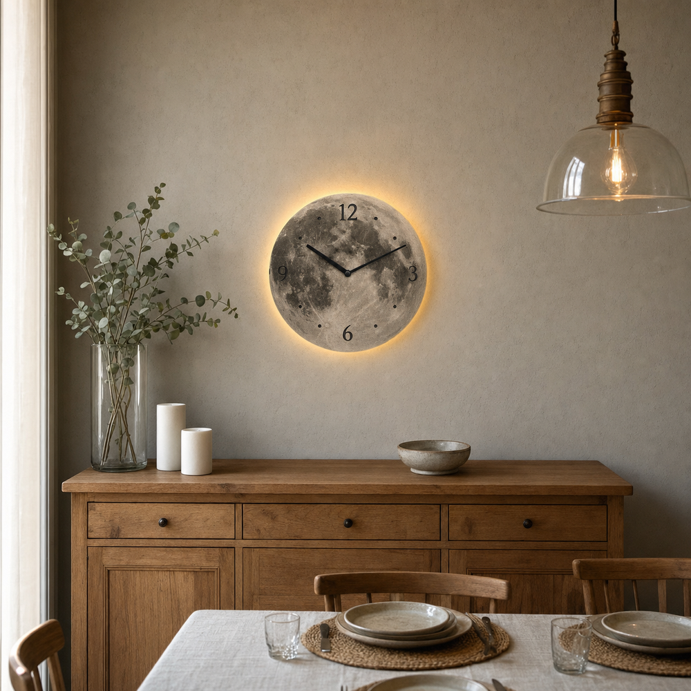 Modern Lunar LED Wall Clock