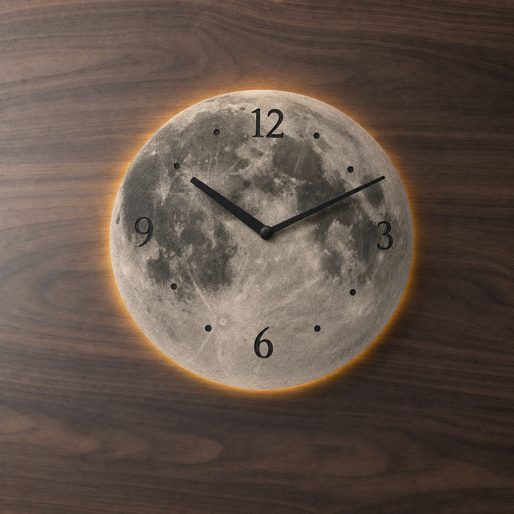 Modern Lunar LED Wall Clock