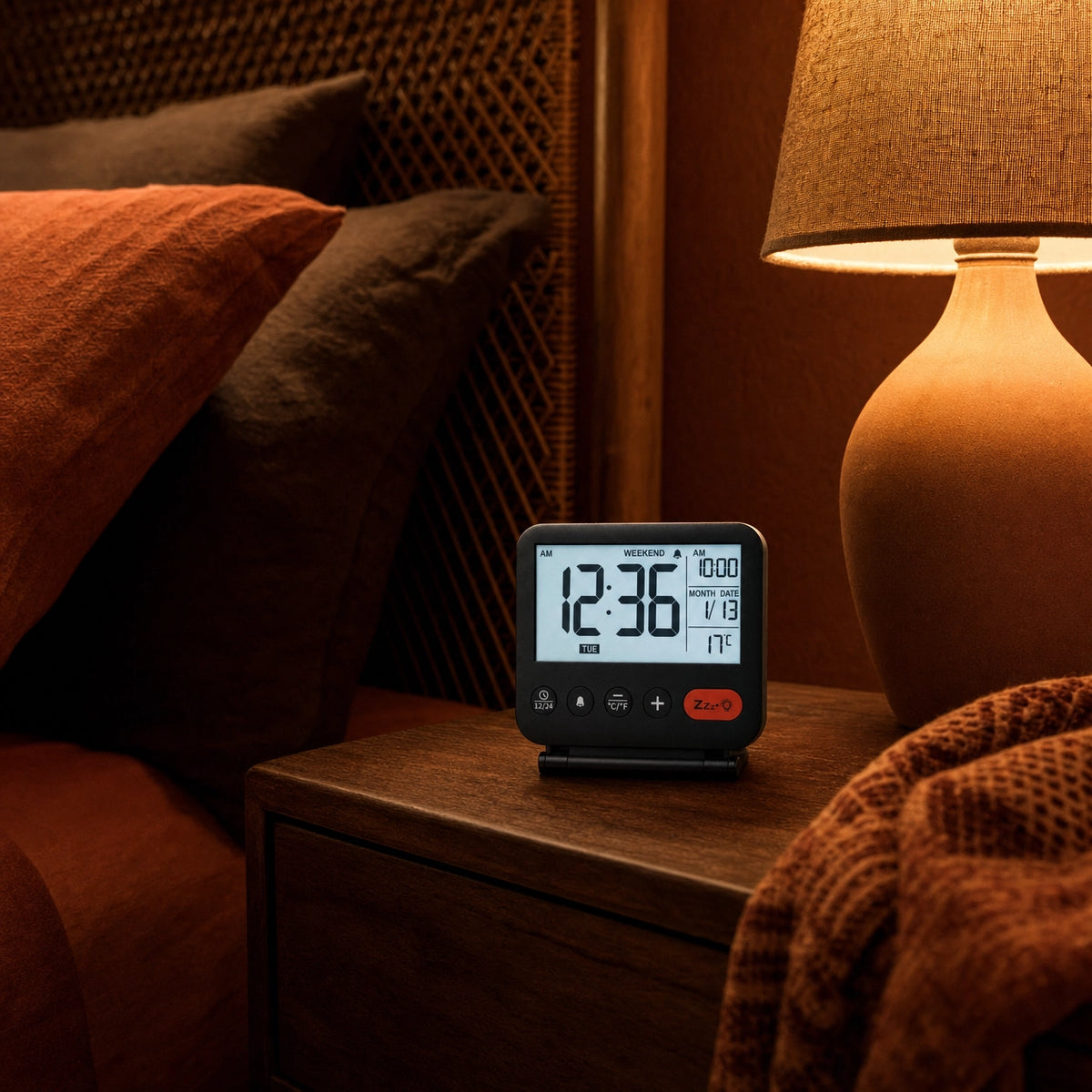 Travel Alarm Clock Portable Compact