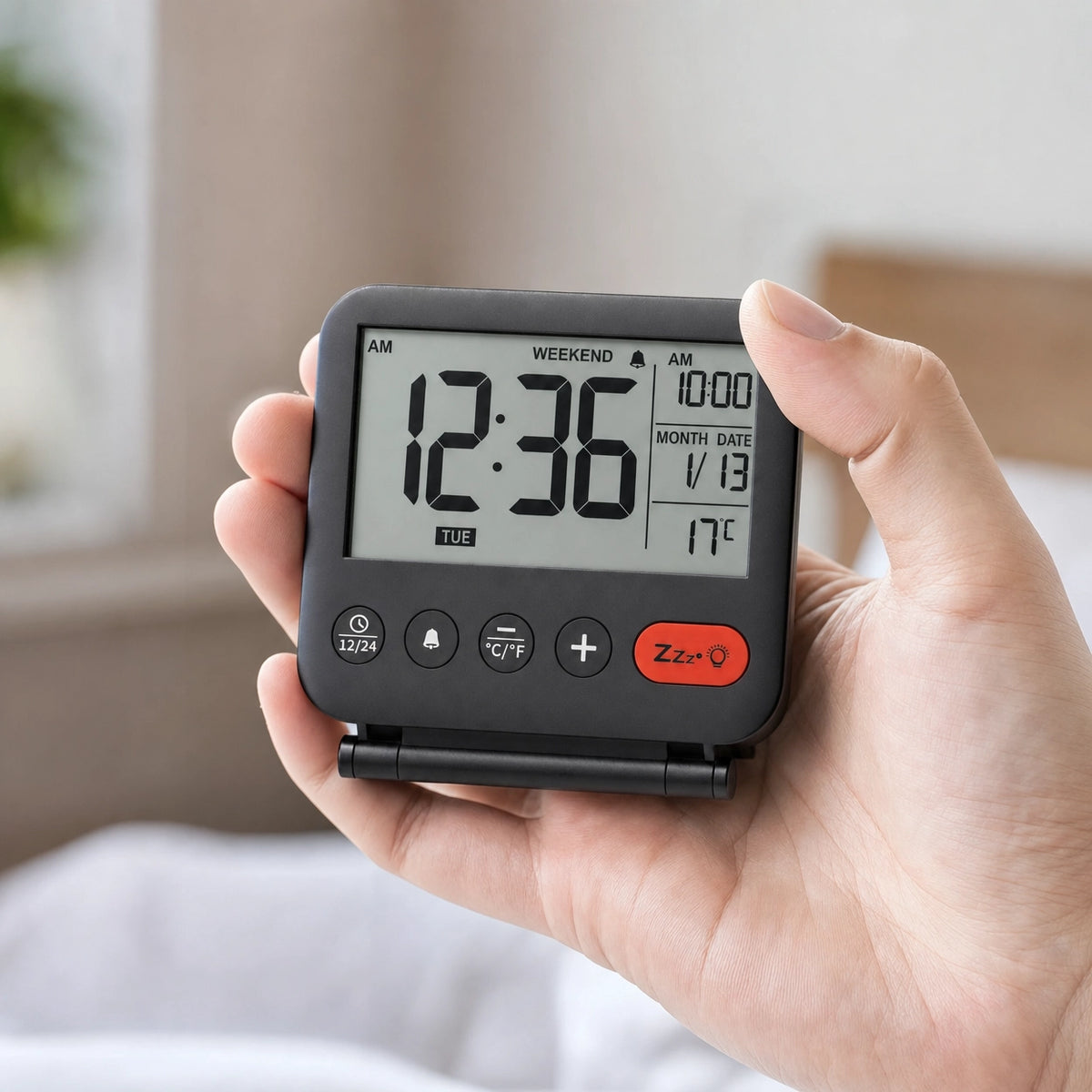Travel Alarm Clock Portable Compact