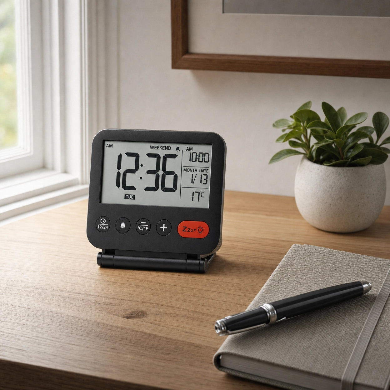 Travel Alarm Clock Portable Compact