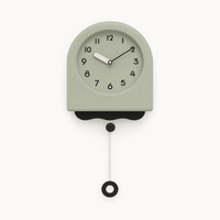 Beige Minimalist Arched Pendulum Wall Clock