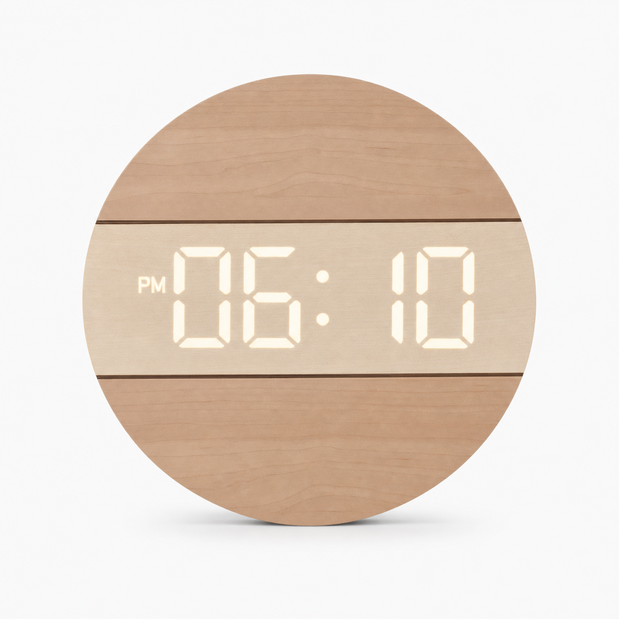 Minimalist Wooden Clock LED Display
