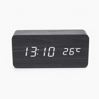 Wooden Digital Alarm Clock Multifunction