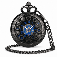 Skeleton Pocket Watch With Chain