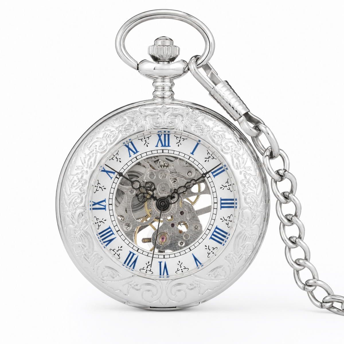 Skeleton Mechanical Pocket Watch For Him