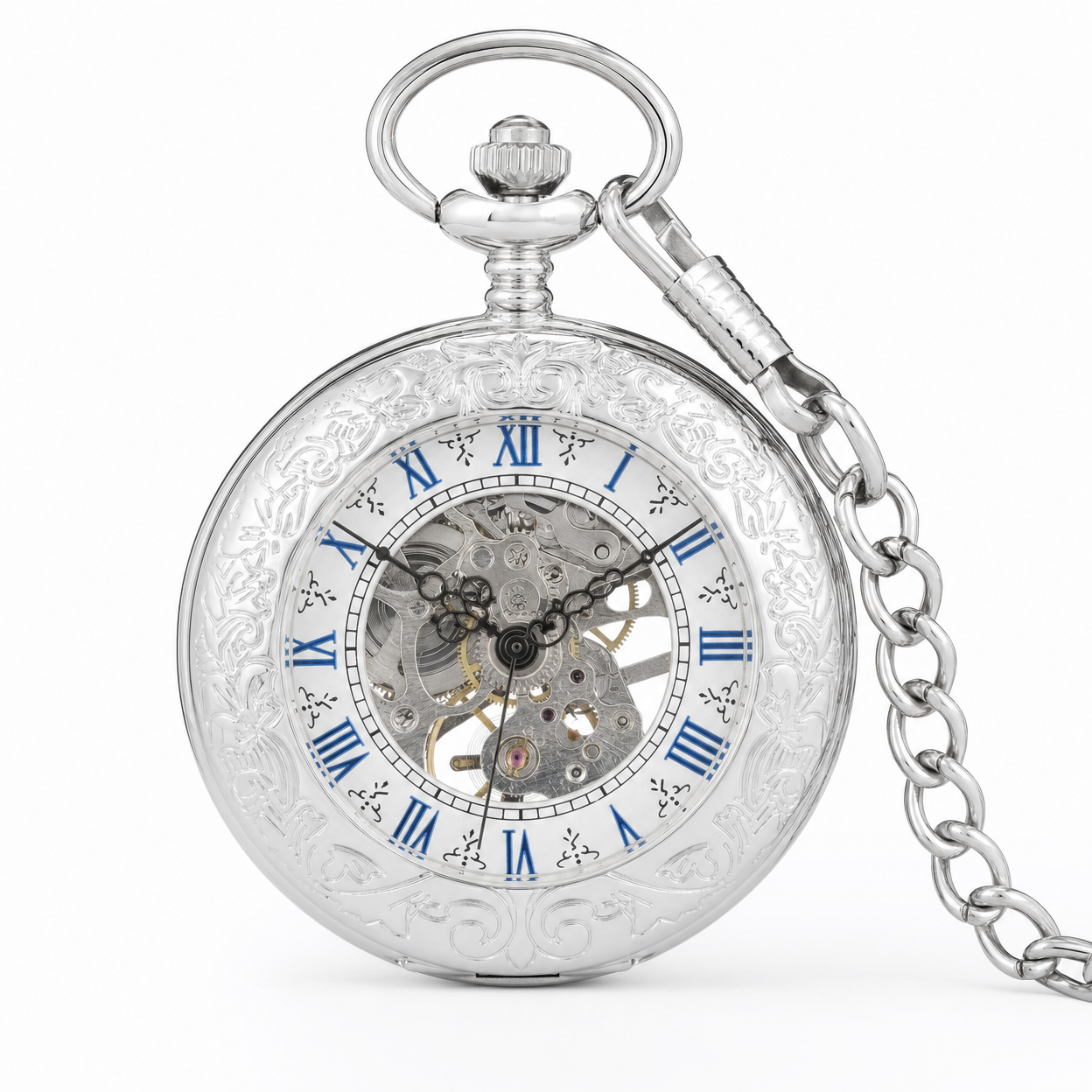 Skeleton Mechanical Pocket Watch For Him