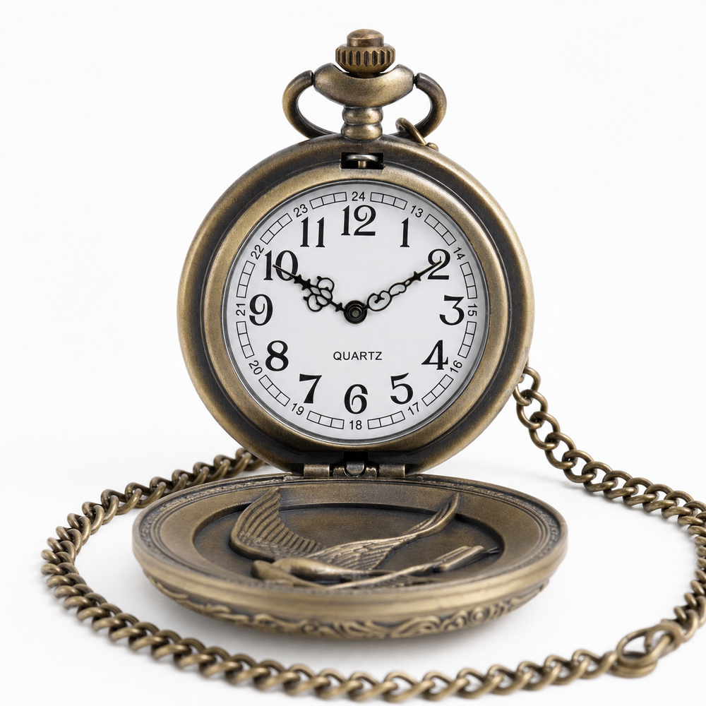 Vintage Quartz Open Face Pocket Watch