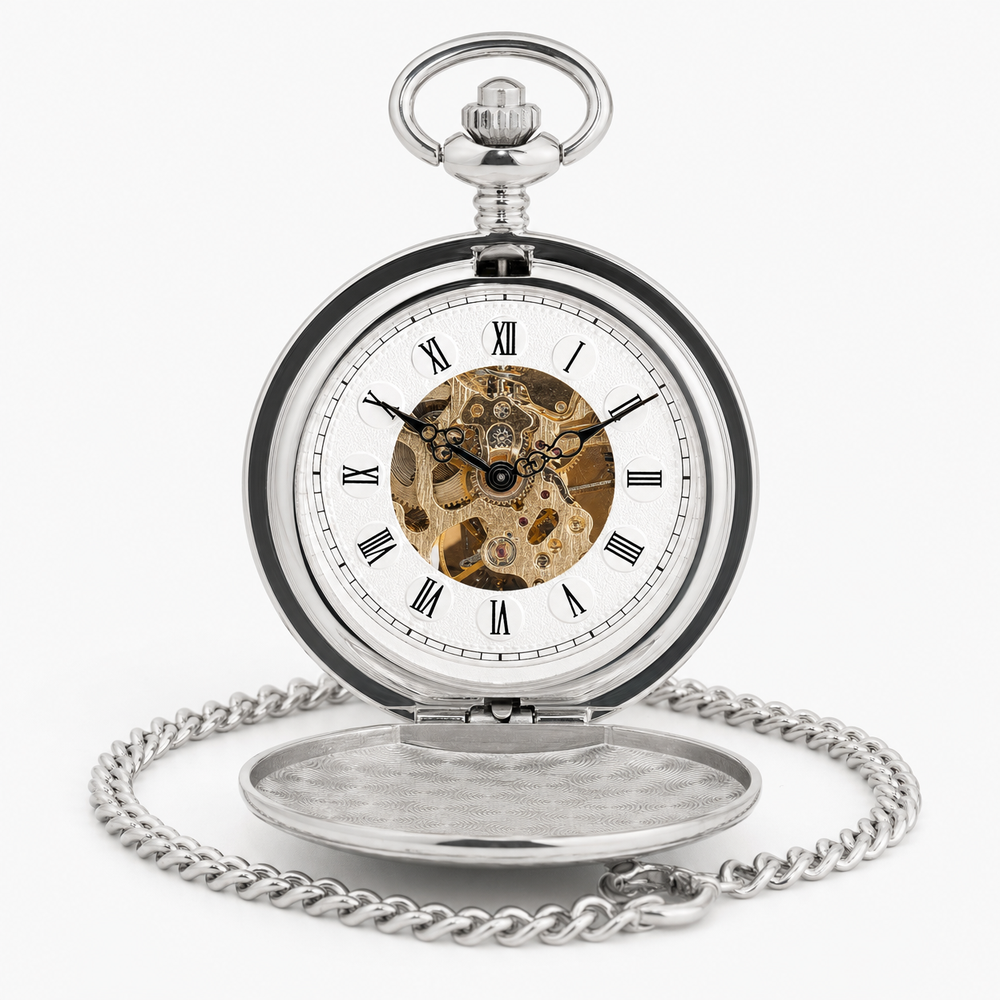 Skeleton Dial Mechanical Pocket Watch
