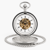 Skeleton Dial Mechanical Pocket Watch