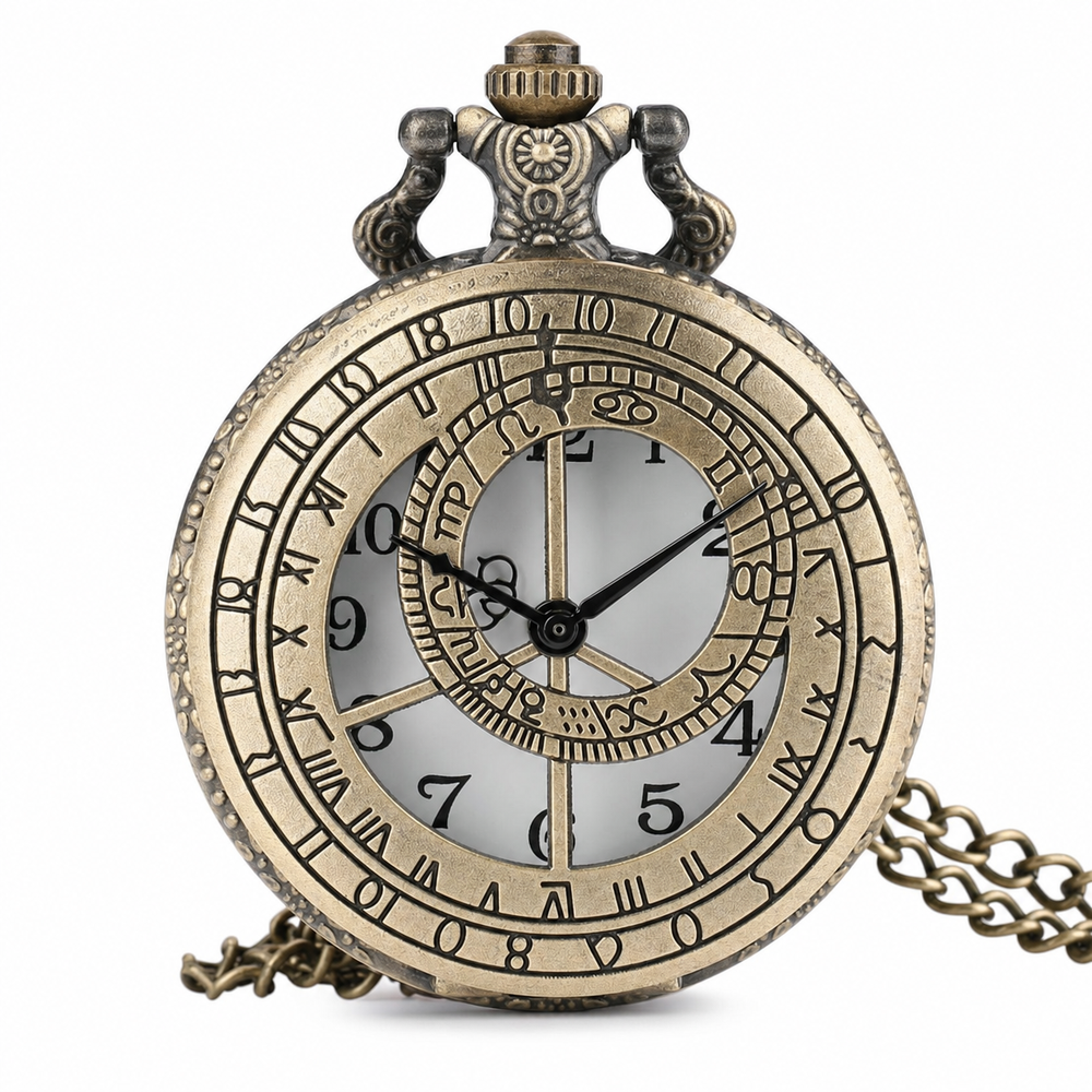 Vintage Astral Compass Skeleton Pocket Watch
