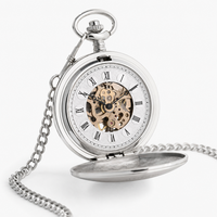 Skeleton Dial Mechanical Pocket Watch