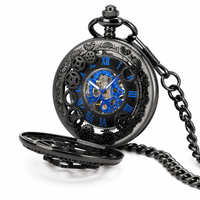 Skeleton Pocket Watch With Chain