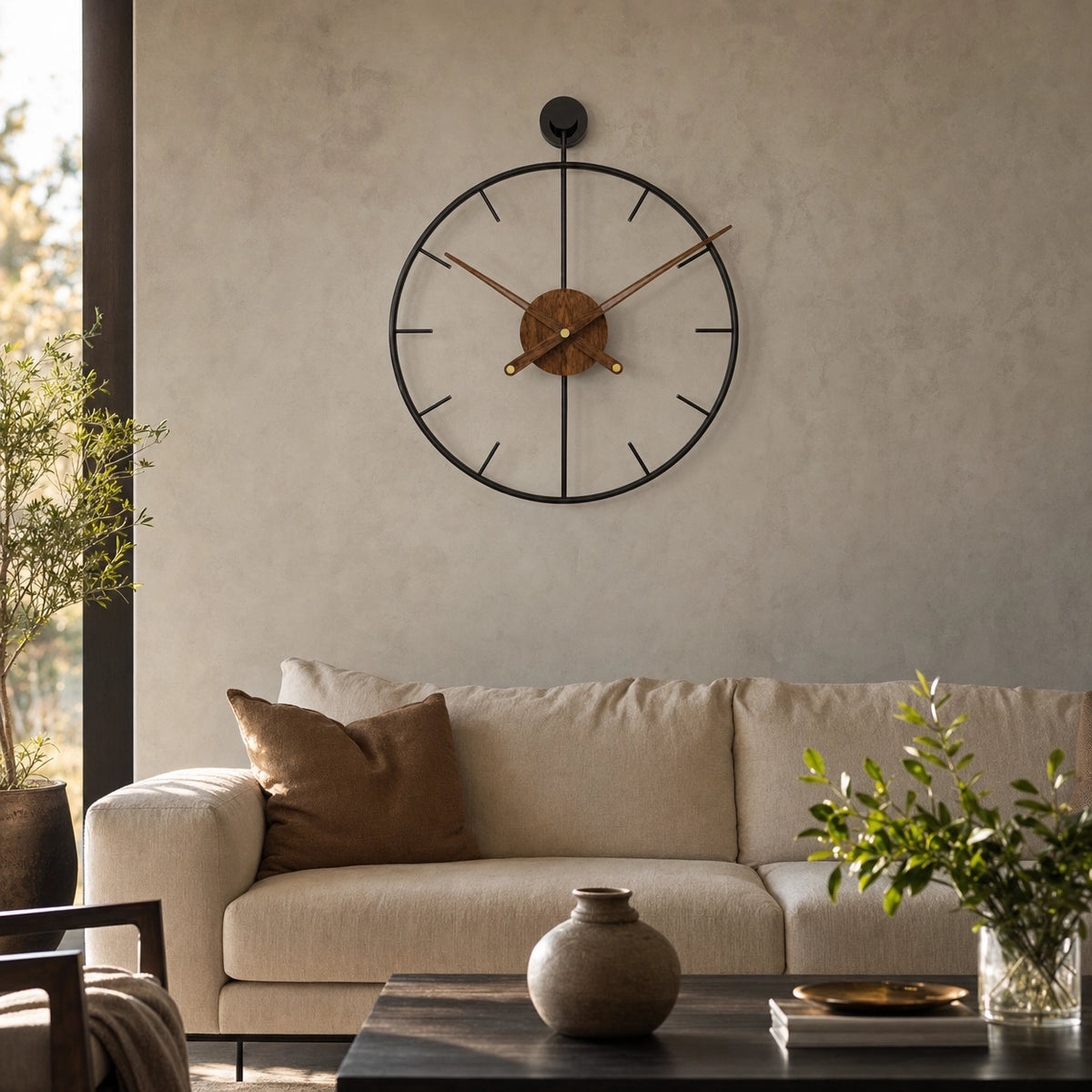 Open Frame Wall Clock Silent