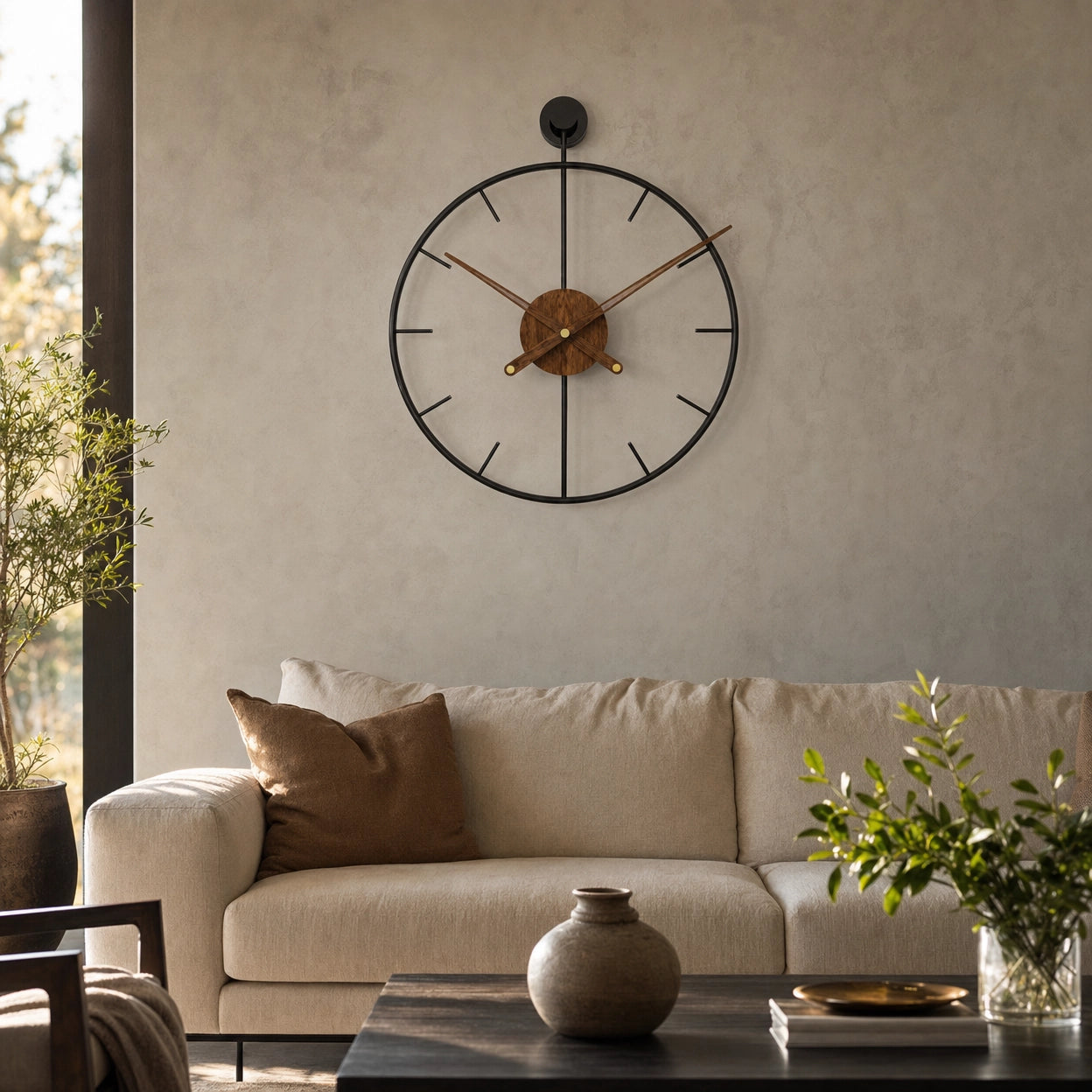 Open Frame Wall Clock Silent