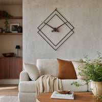 Large Geometric Wall Clock Silent Movement