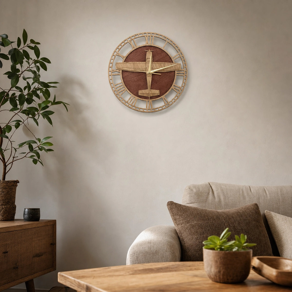 Modern Airplane Motif Wall Clock