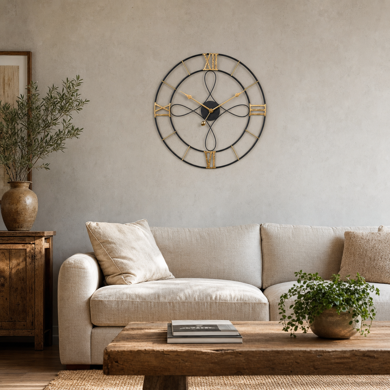 Wall Clock Vintage Roman Numerals