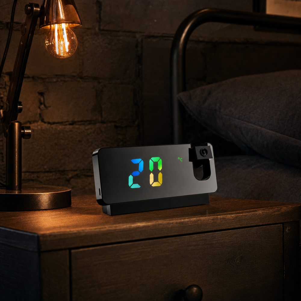 Alarm Clock 180 Degree Projector Display