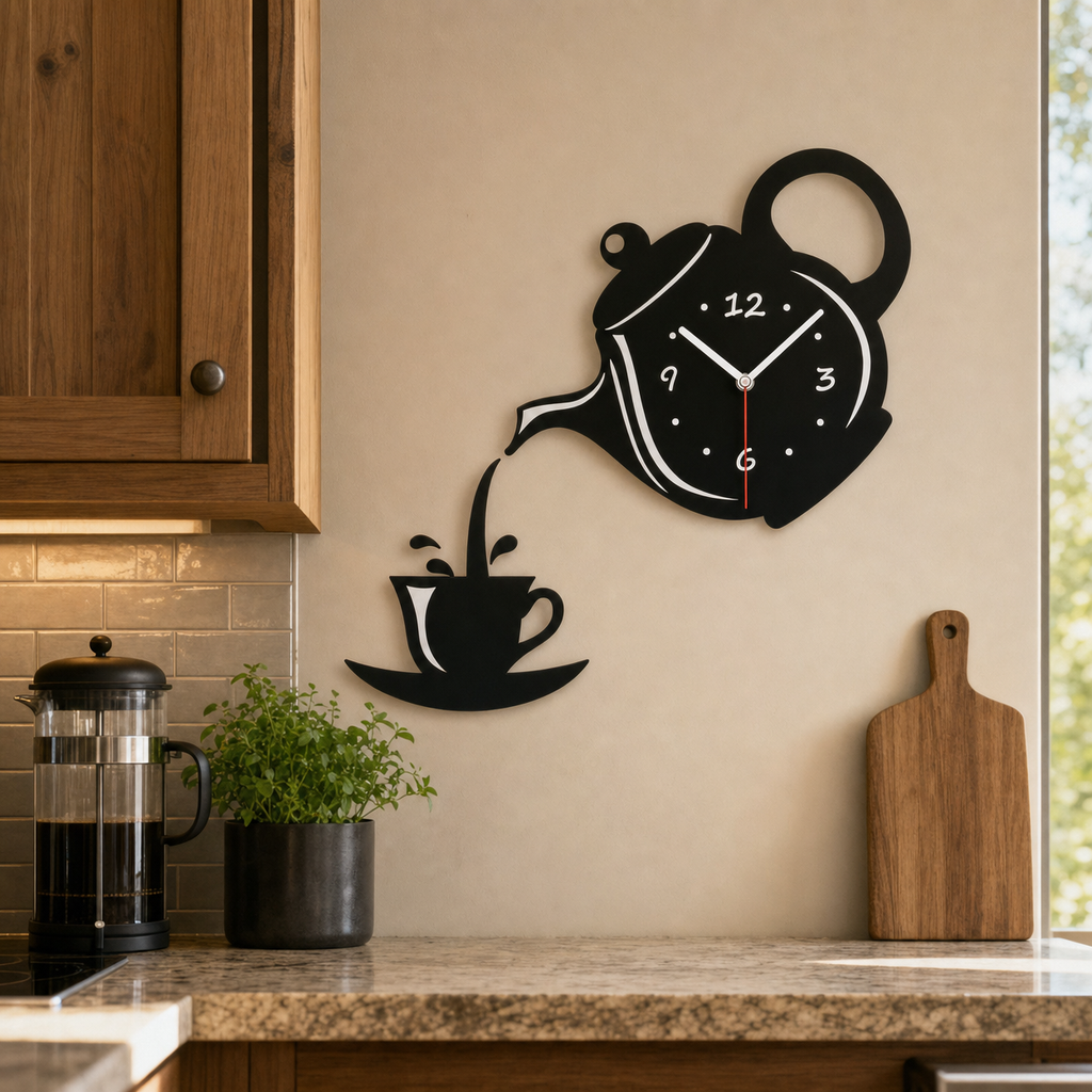 Kitchen Teapot Wall Clock