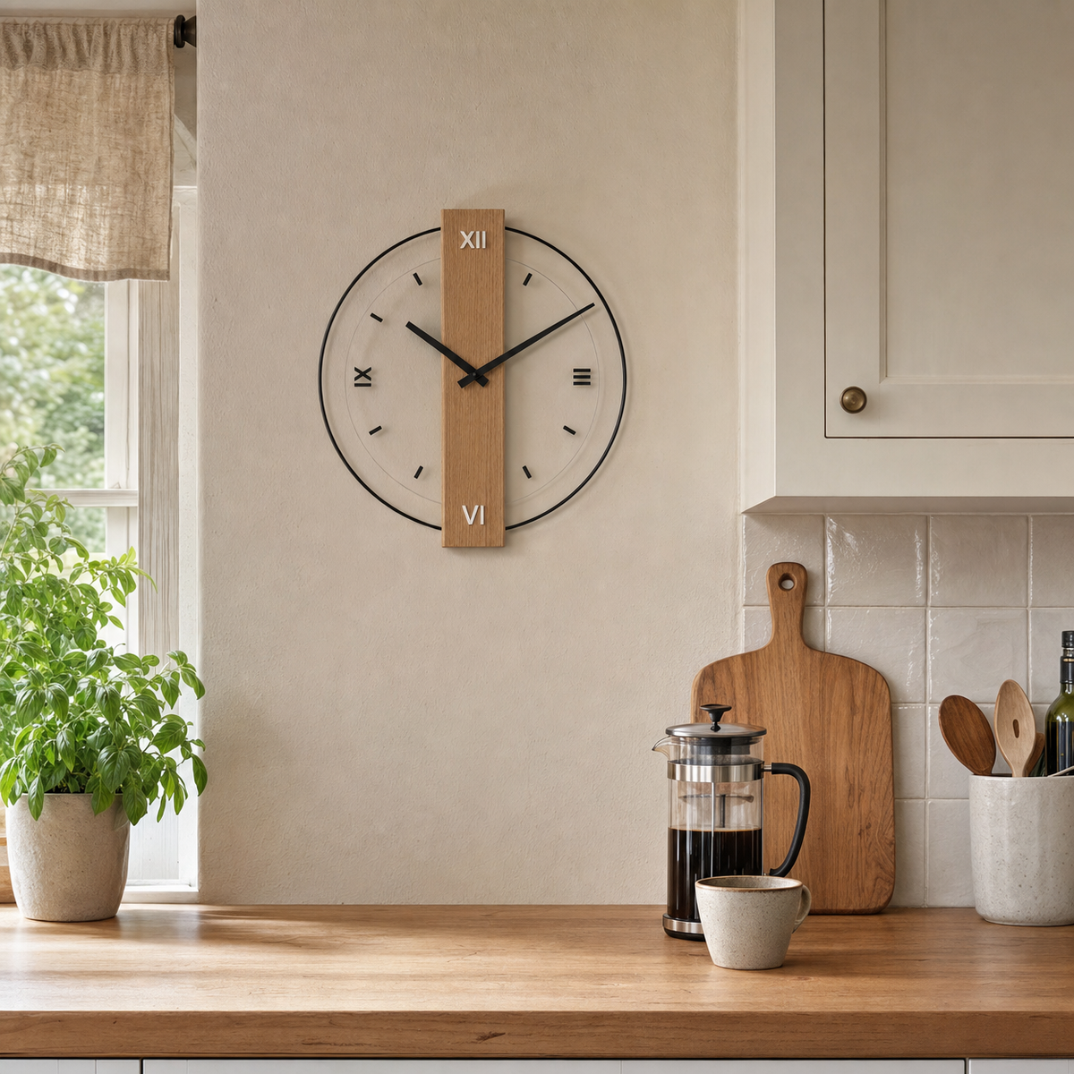 Minimalist Wooden Wall Clock Silent