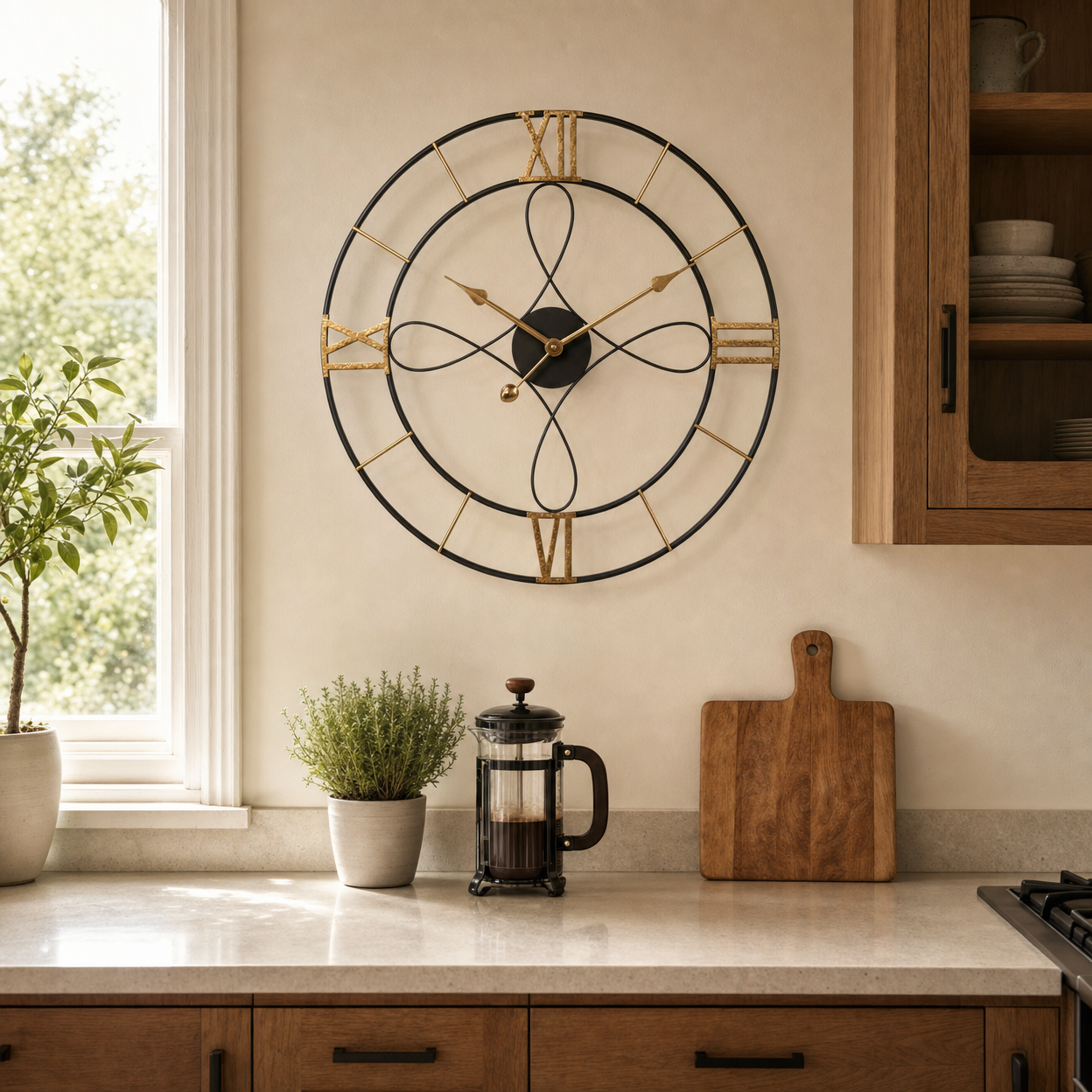 Wall Clock Vintage Roman Numerals