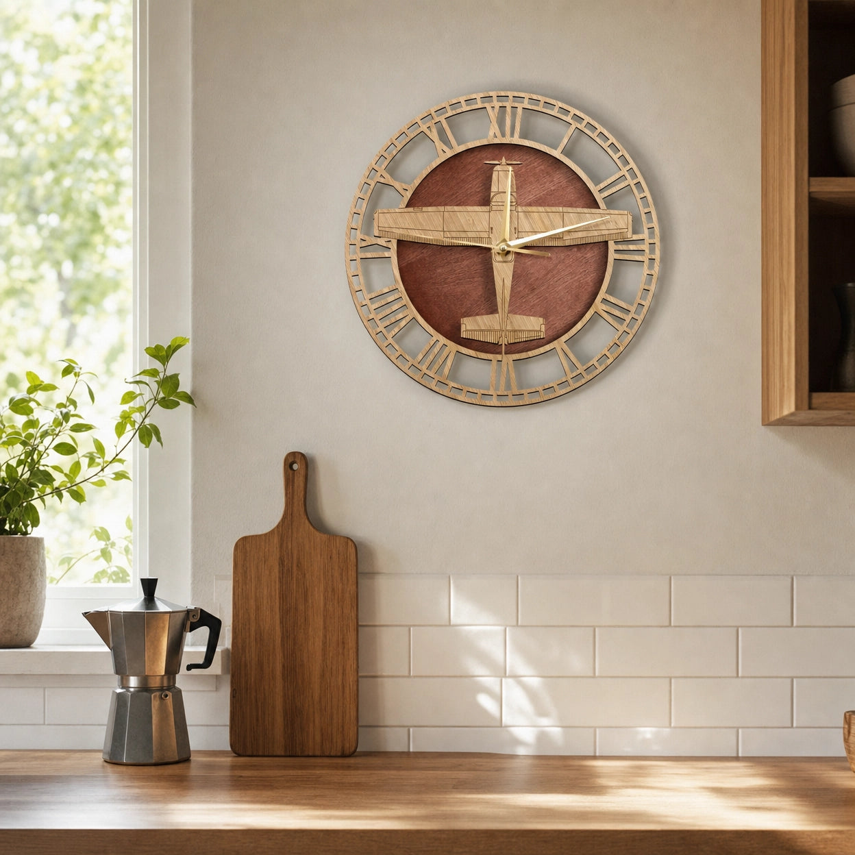 Modern Airplane Motif Wall Clock