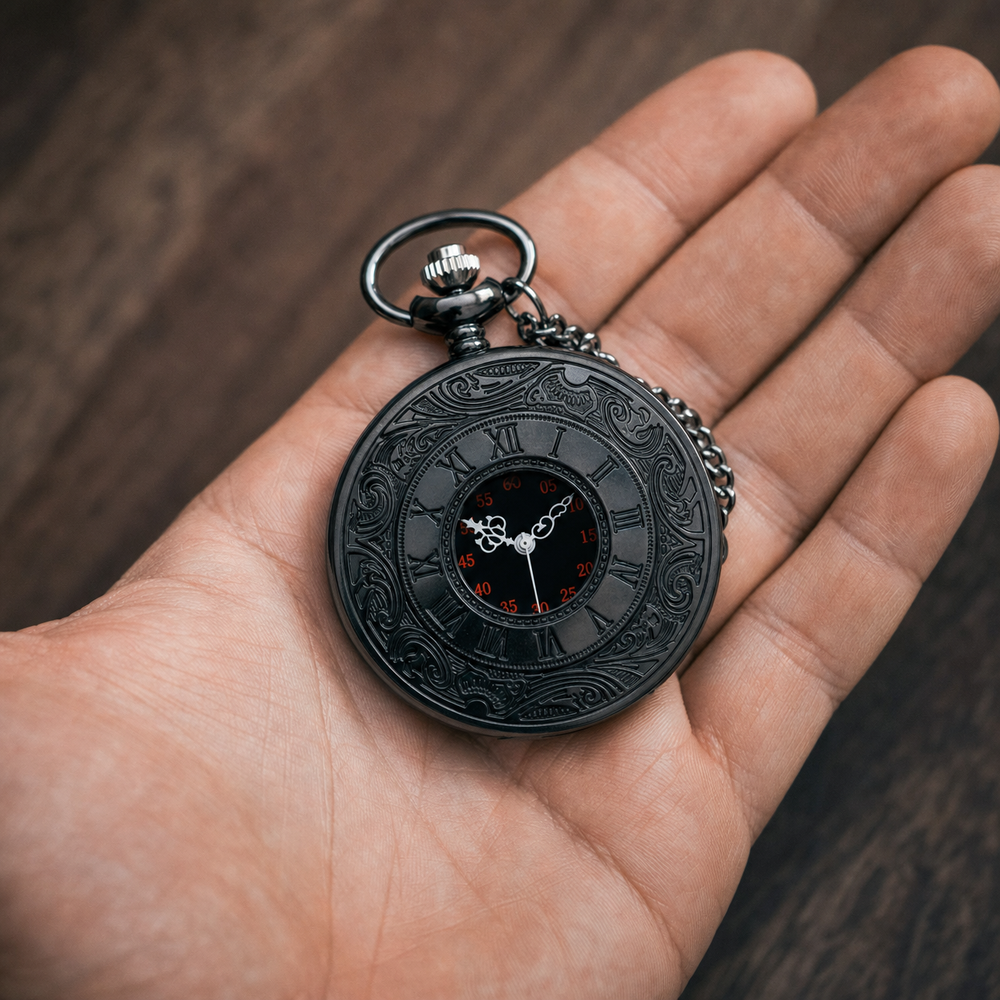 Pocket Watch Vintage Skeleton Exposed Gear