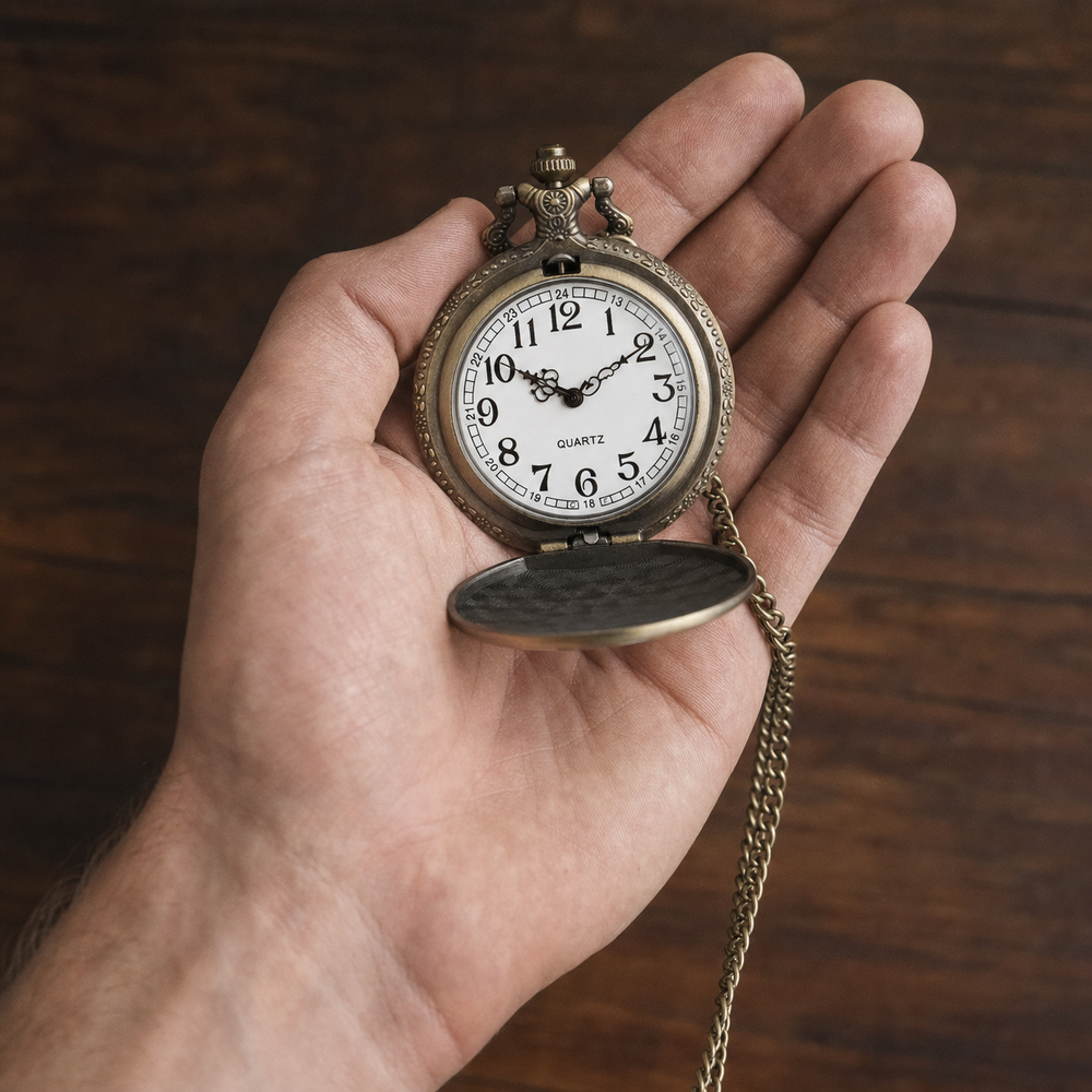 Vintage Mechanical Pocket Watch Open Face
