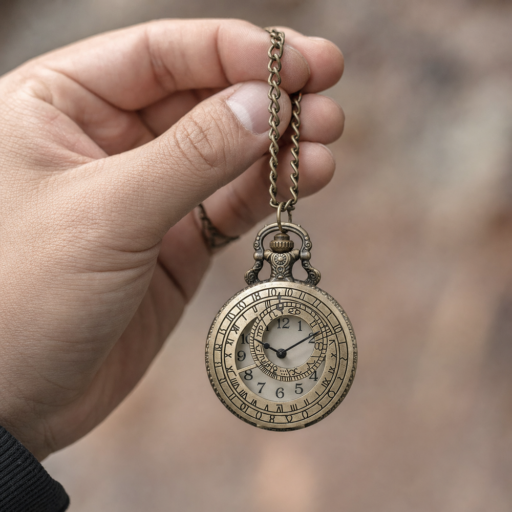 Vintage Astral Compass Skeleton Pocket Watch