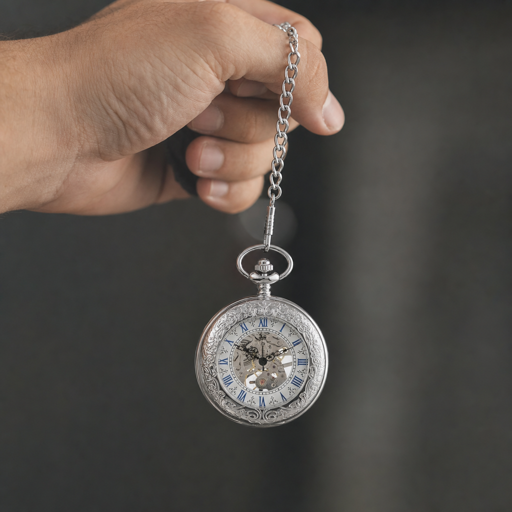 Skeleton Mechanical Pocket Watch For Him