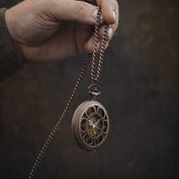Vintage Skeleton Pocket Watch Engraved