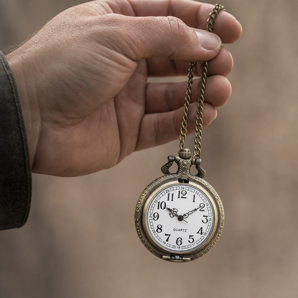 Vintage Mechanical Pocket Watch Open Face