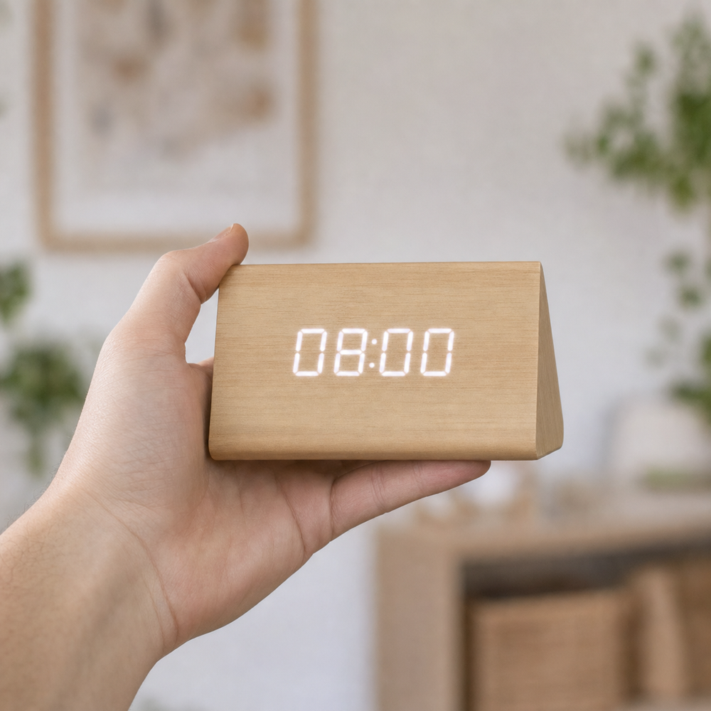 Modern Triangular LED Alarm Clock