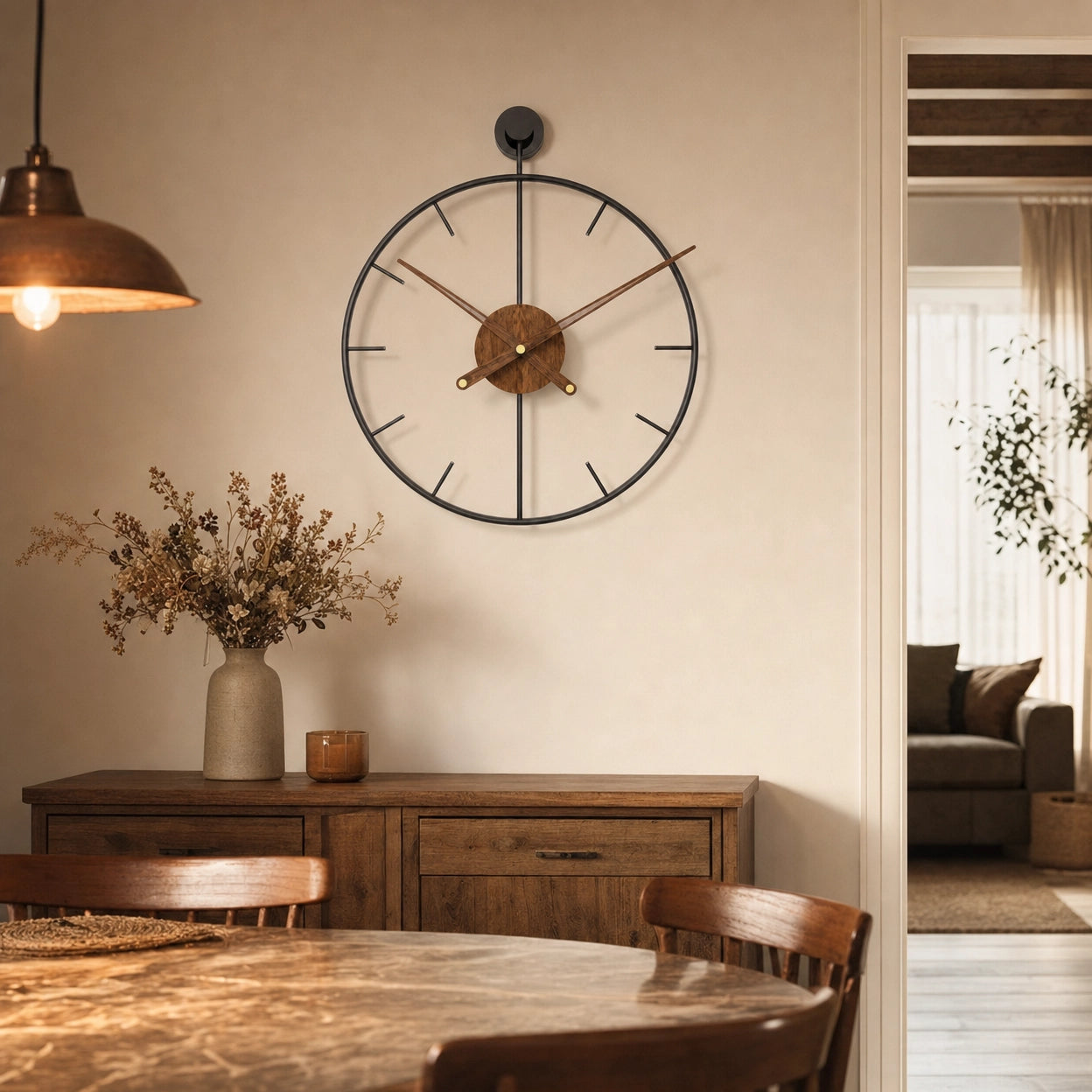 Open Frame Wall Clock Silent