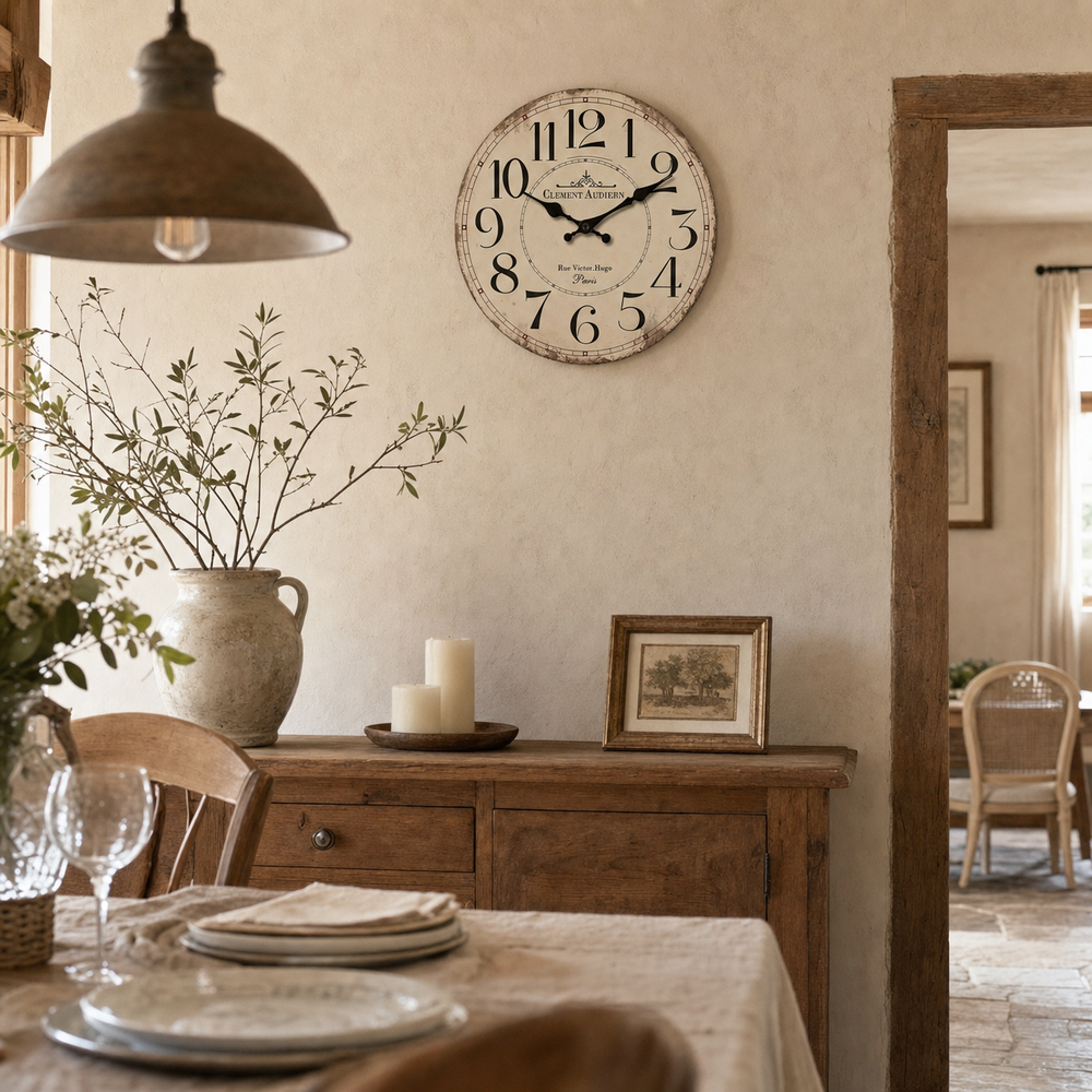 Vintage French Style Silent Wall Clock