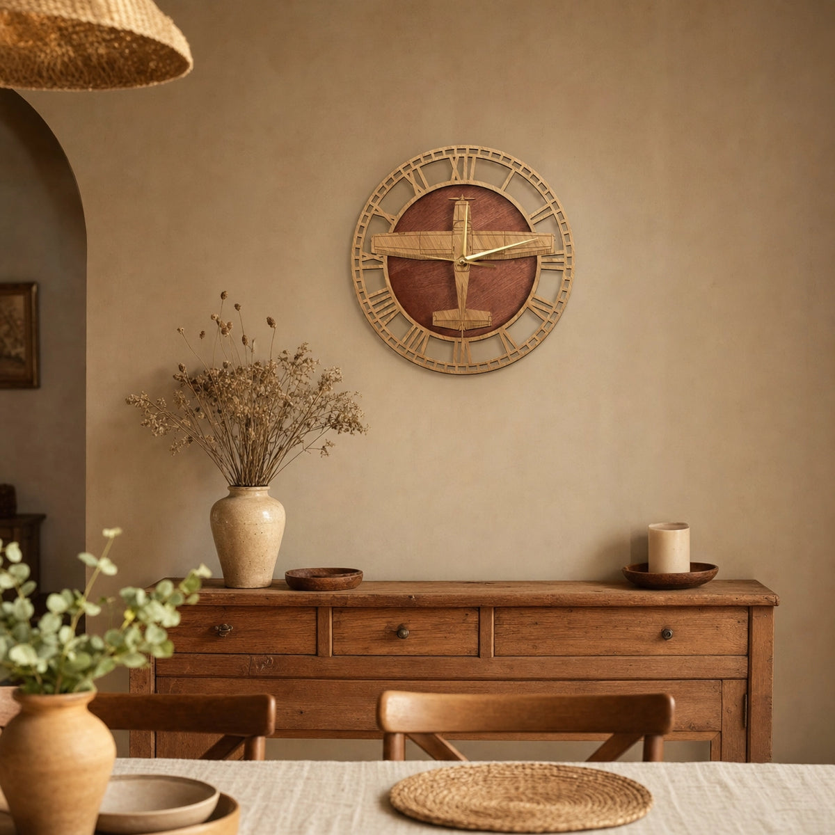 Modern Airplane Motif Wall Clock
