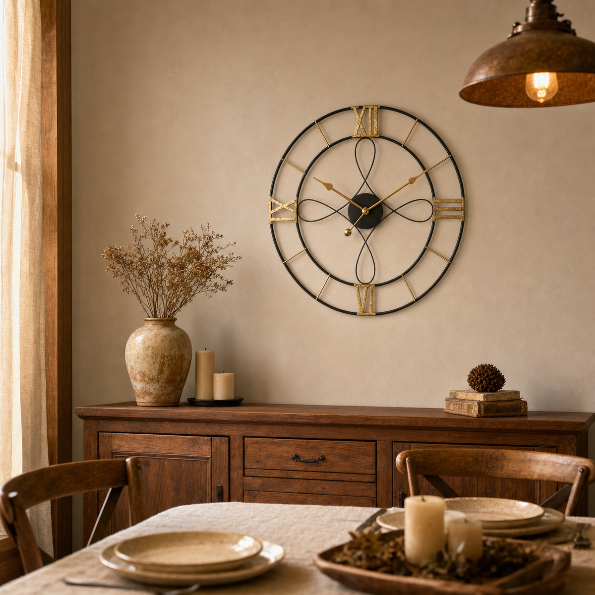 Wall Clock Vintage Roman Numerals