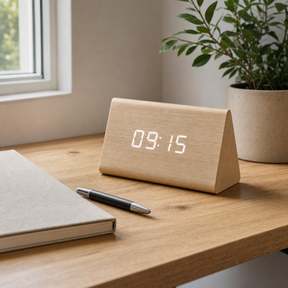 Modern Triangular LED Alarm Clock