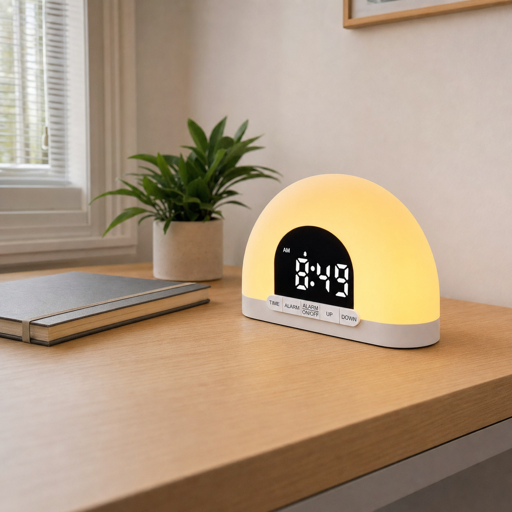Kids Alarm Clock Gentle Night Light