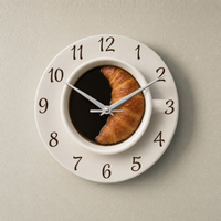 Kitchen Clock Coffee Cup Silent Movement