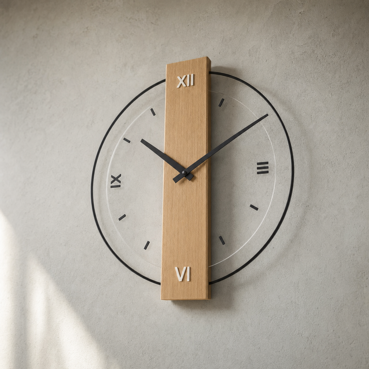 Minimalist Wooden Wall Clock Silent