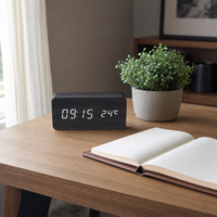Wooden Digital Alarm Clock Multifunction