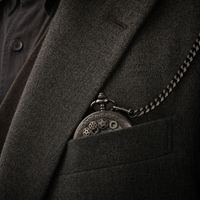 Skeleton Pocket Watch With Chain