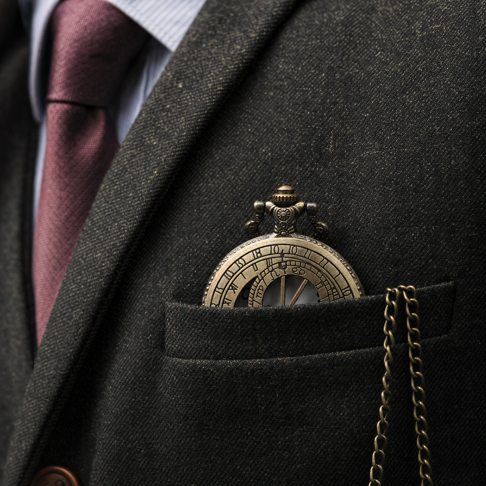 Vintage Astral Compass Skeleton Pocket Watch