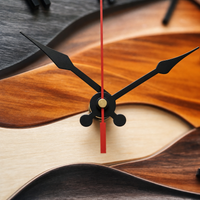 Wavy Layered Wooden Wall Clock Silent