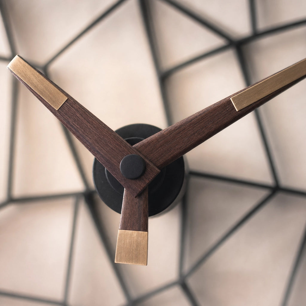 Large Geometric Wall Clock Silent Movement